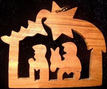 Hand Made Olive Wood Ornament flight to Egypt