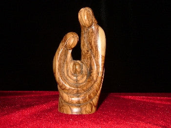 Hand Carved Olive Wood Statue: Mary,Joseph and Jesus - Holy Family