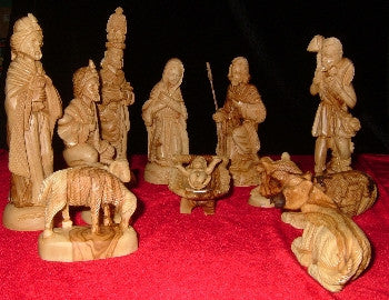 12 Piece Olive Wood Nativity Set