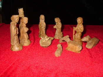 12 Piece Olive Wood Nativity Set