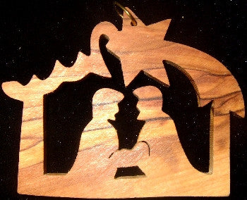 Olive Wood  Ornament with family