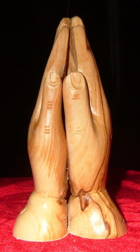 Hand Carved Olive Wood Statue: Praying hands