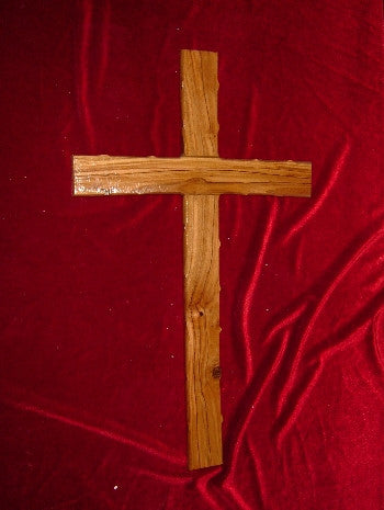 Hand Carved Olive Wood Cross with Bumbs on the Edges