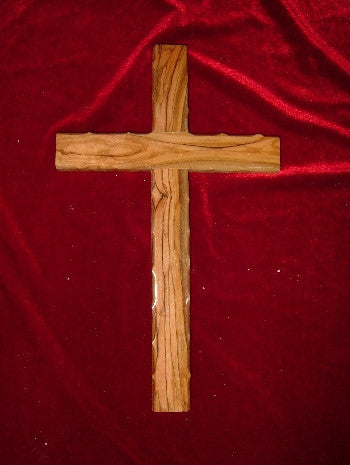 Hand Carved Olive Wood Cross with Bumbs on the Edges