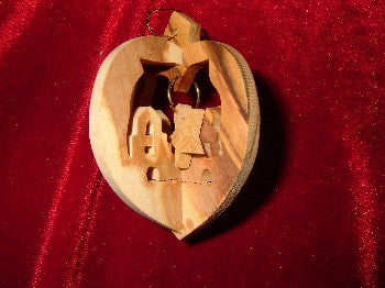 Hand Made Olive Wood Chrurch Ornament (3 dimentional)