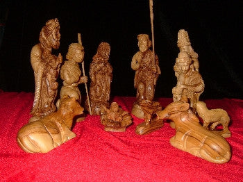 13 Piece Olive Wood Nativity Set