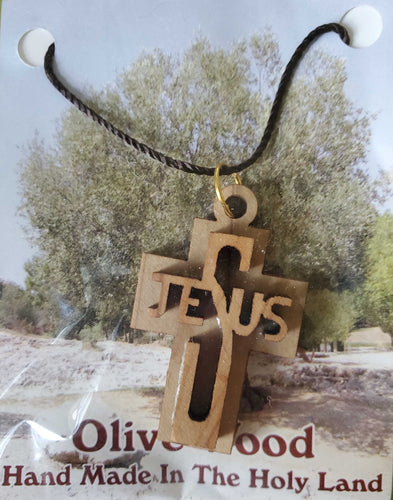 Jesus Carved Cross Pendant