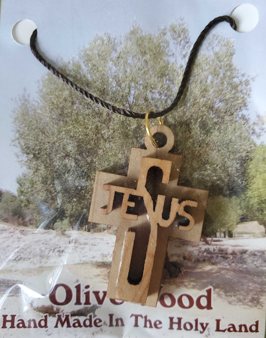 Jesus Carved Cross Pendant