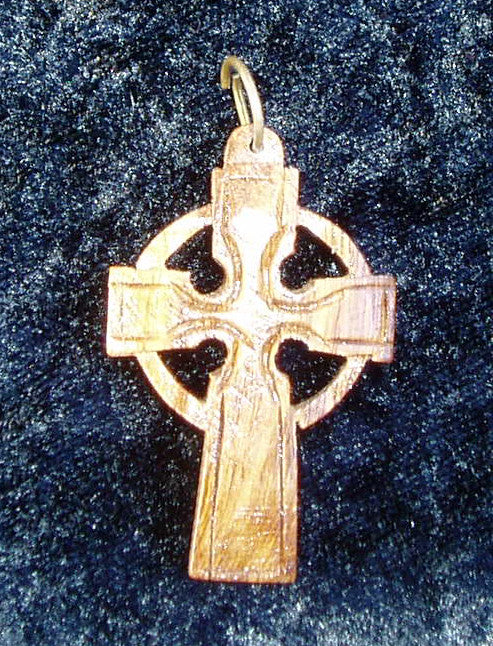 Olive Wood Celtic Cross Pendent